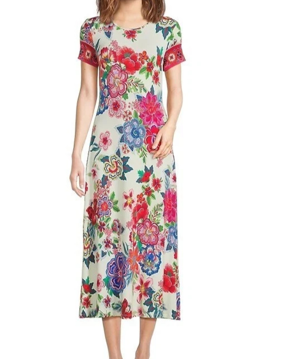 JOHNNY WAS 'The Janie Favorite Kallie' Cap Sleeve Maxi Dress XS $198 NWT!